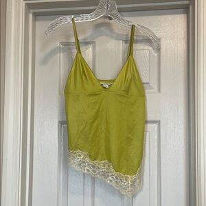 Kimchi Blue Bright Lime V-Neck Satin Camisole